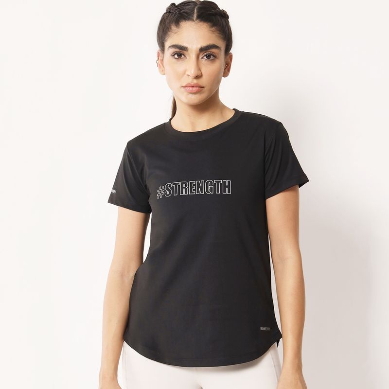 Muscle Torque Round Neck Longline T-Shirt - Black (S)