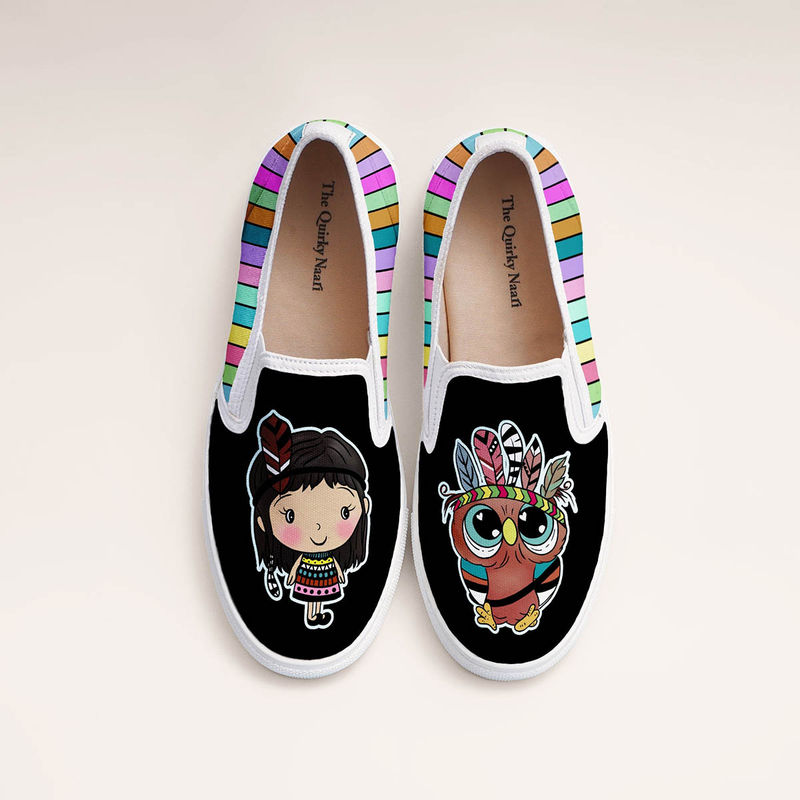 The Quirky Naari Owlsome Slipon - Black (EURO 37)