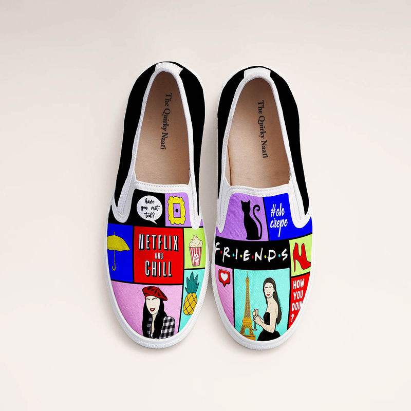 The Quirky Naari Netflix and Chill Slip-On Sneakers - Multi-Color (EURO 36)