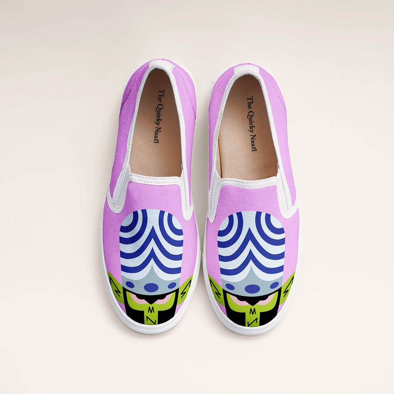 The Quirky Naari Mojo Jojo: PPG Slip-On Sneakers - Purple (EURO 36)