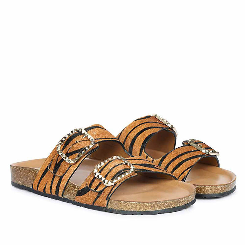 Saint G Tan Leo Pony Leather Sandals (EURO 36)