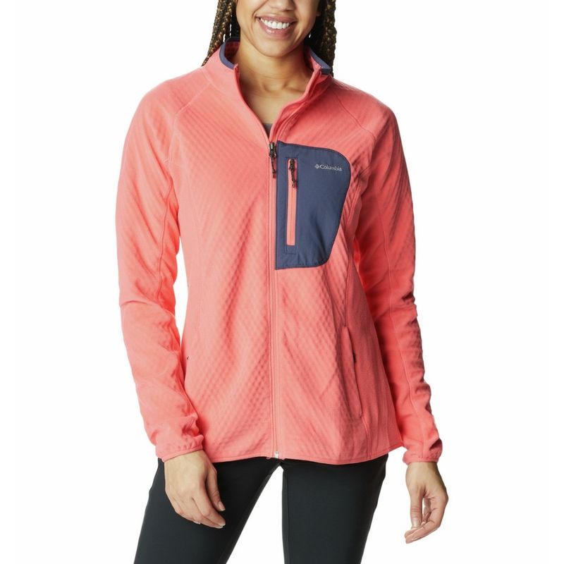 Columbia Womens Pink Omni-Heat Helix W Outdoor Tracks Full Zip Fleece Jacket (M)