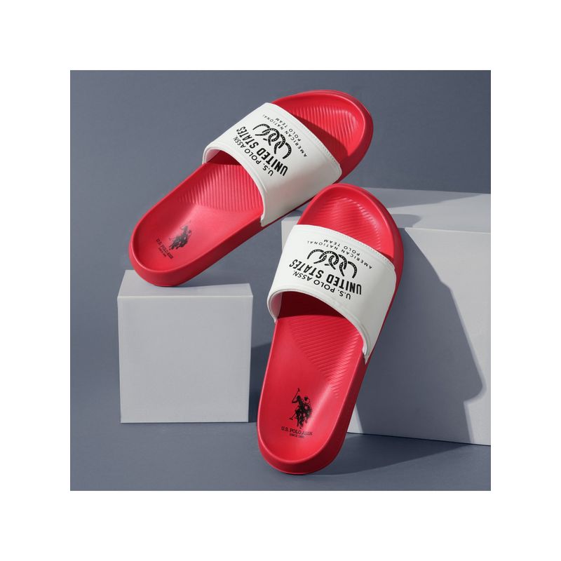 U.S. POLO ASSN. Men Toni White Sliders (UK 8)