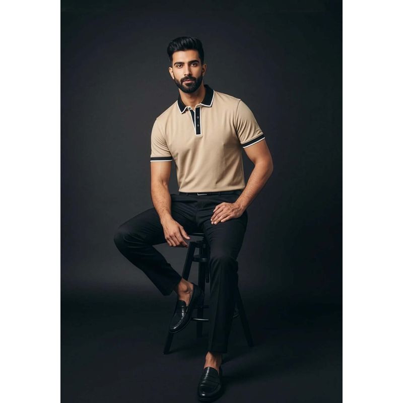 Calvin Klein The Velvet Hour Beige Solid T-Shirt (S)