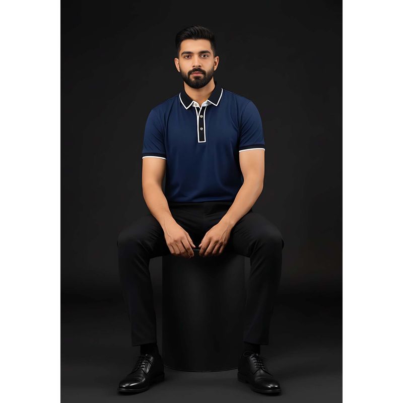 Calvin Klein The Velvet Hour Blue Solid T-Shirt (S)