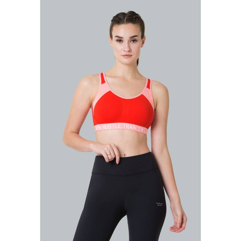 Van Heusen Proactive Women Anti Bacterial & Wireless Sports Bra - Tomato Red (S)