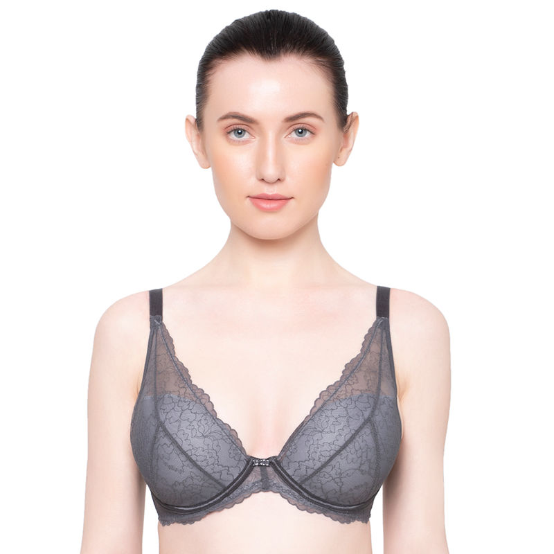 Triumph Mirage Spotlight Deep Neckline Wired Padded Bra - Grey (34B)