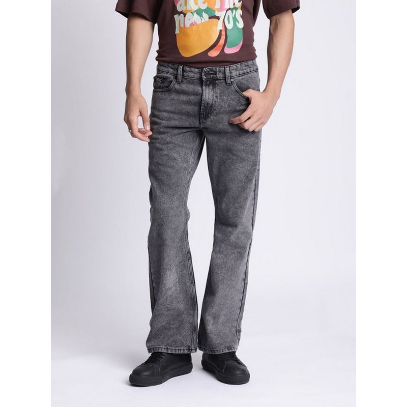 Bene Kleed Men Grey Washed Bootcut Jeans (32)