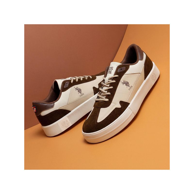 U.S. POLO ASSN. SOLREN|Brown Sneaker for Men (UK 8)