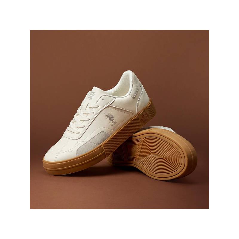 U.S. POLO ASSN. ZYRON Cream Sneakers for Men - Image 1
