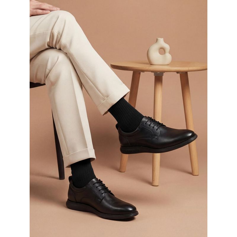 U.S. POLO ASSN. NICOLO 2.0 | Men Black Stylish Smart Derbies (UK 7)