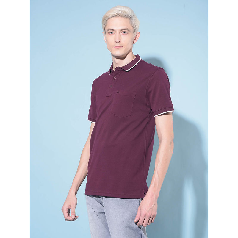 CRIMSOUNE CLUB Mens Wine Polo T-Shirt (S)