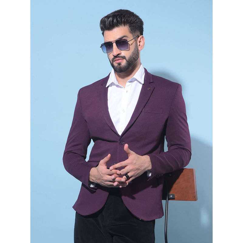 CRIMSOUNE CLUB Mens Wine Single-Breasted Blazer (2XL)