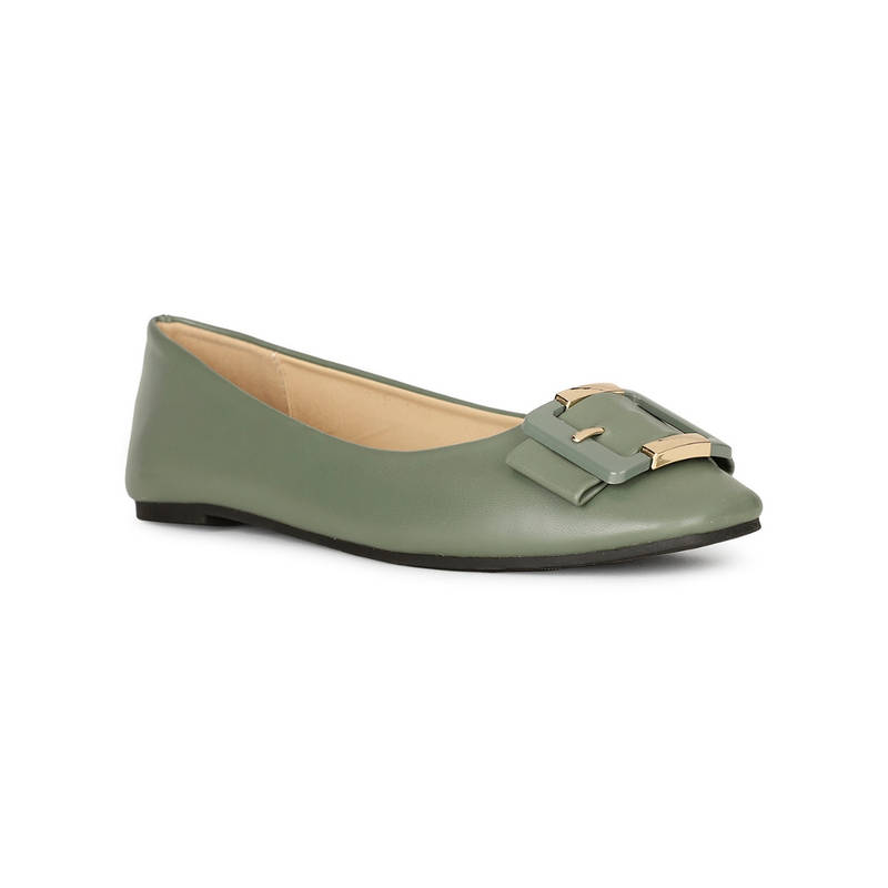 Bata Green Women Slip-On Ballerinas (UK 3)