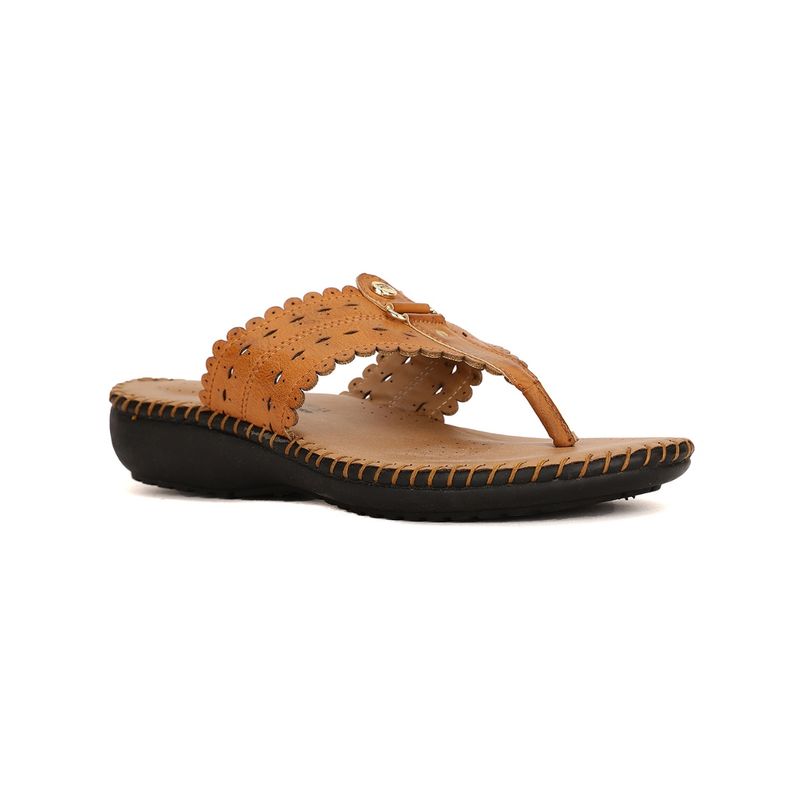 Bata Comfit Tan Women Slip-On Sandals (UK 4)