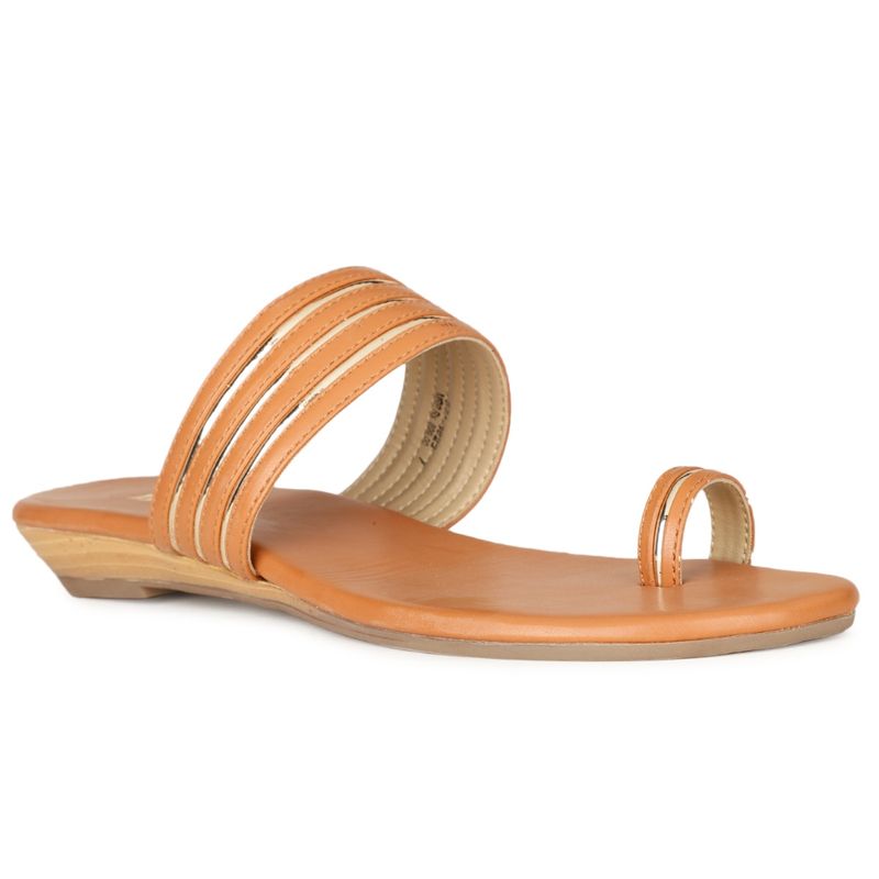 Bata Tan Women Slip-On Flats (UK 4)
