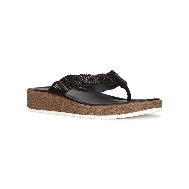 Bata Black Women Slip-On Sandals (UK 3)