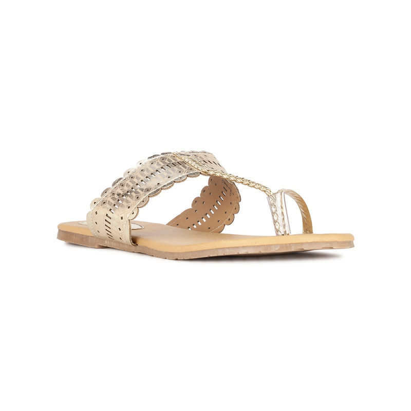 Bata Gold Women Slip-On Flats (UK 4)