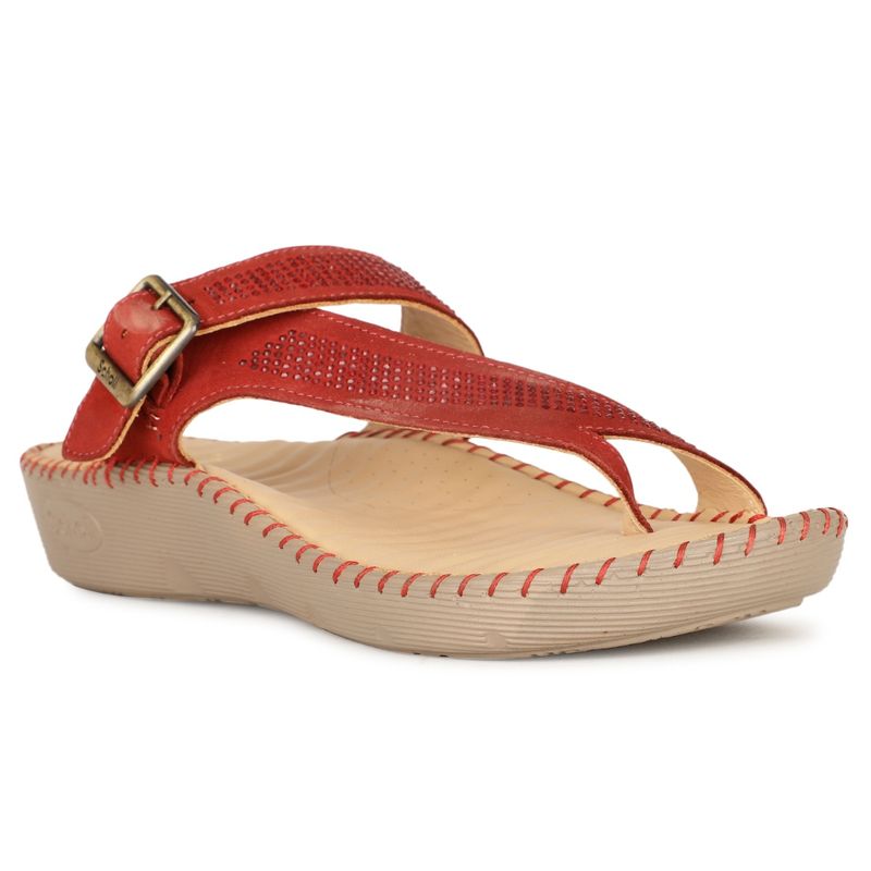 Scholl Red Women Slip-On Sandals (UK 3)