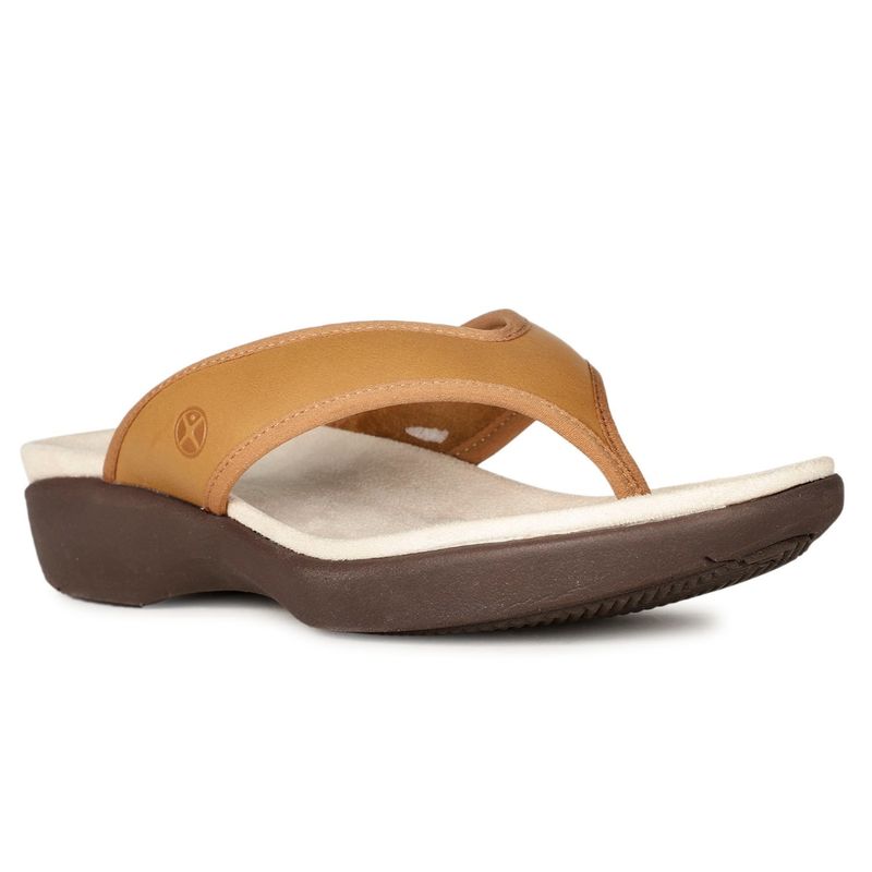 Hush Puppies Tan Women Slip-On Sandals (UK 6)
