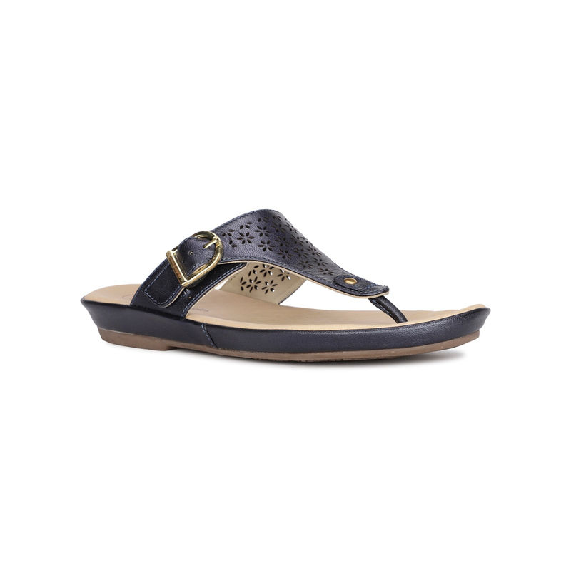 Hush Puppies Navy Blue Women Slip-On Sandals (UK 5)