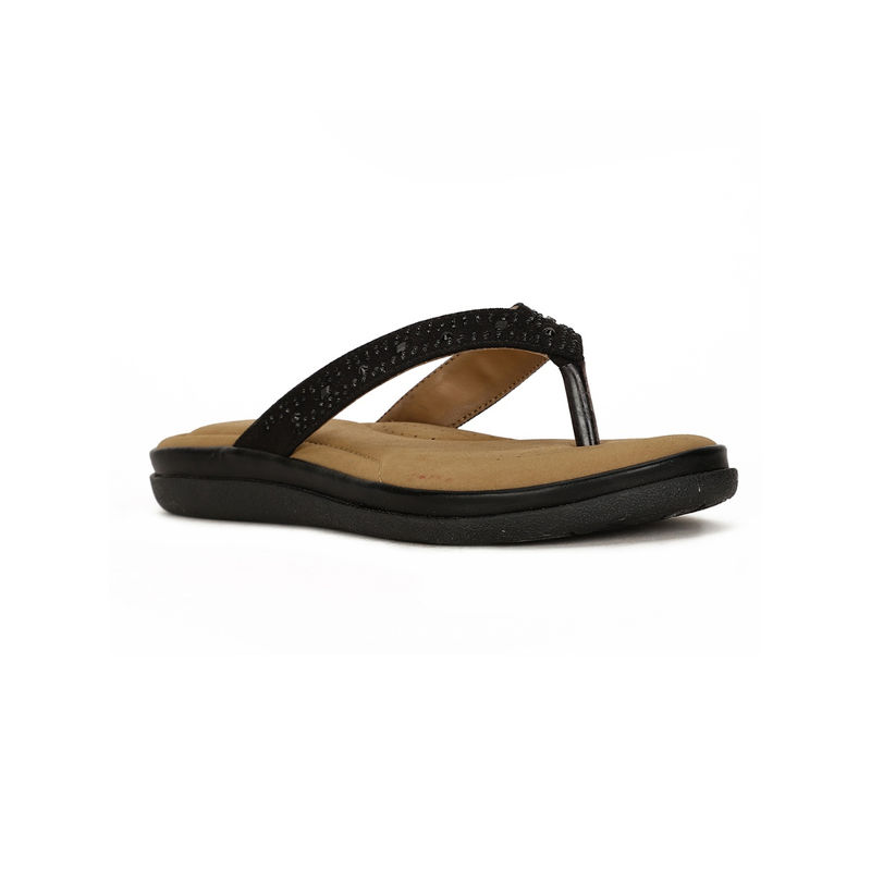 Bata Comfit Black Women Slip-On Sandals (UK 4)