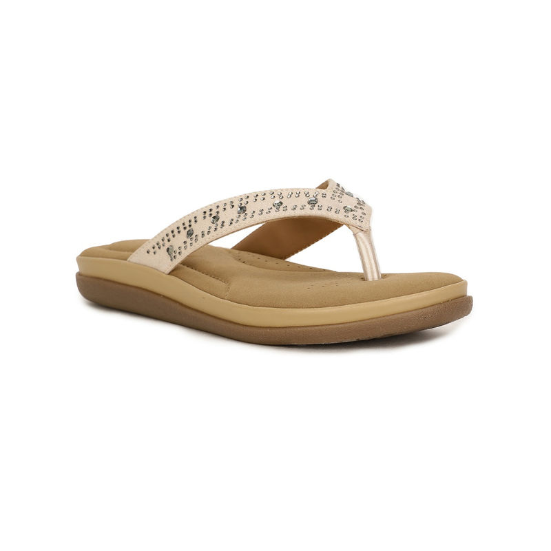 Bata Comfit Beige Women Slip-On Sandals (UK 4)