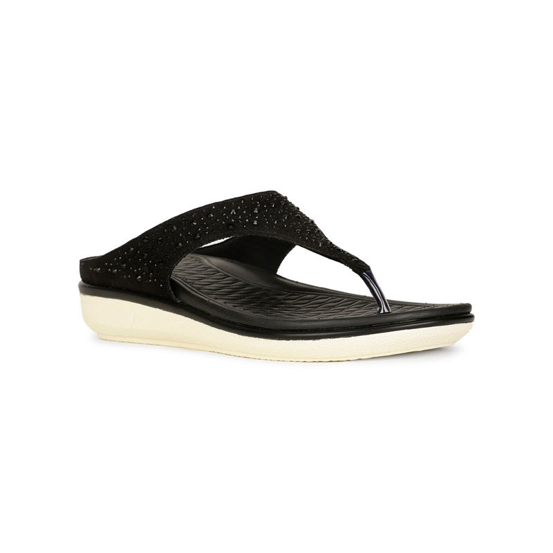 Bata Comfit Black Women Slip-On Sandals (UK 5)