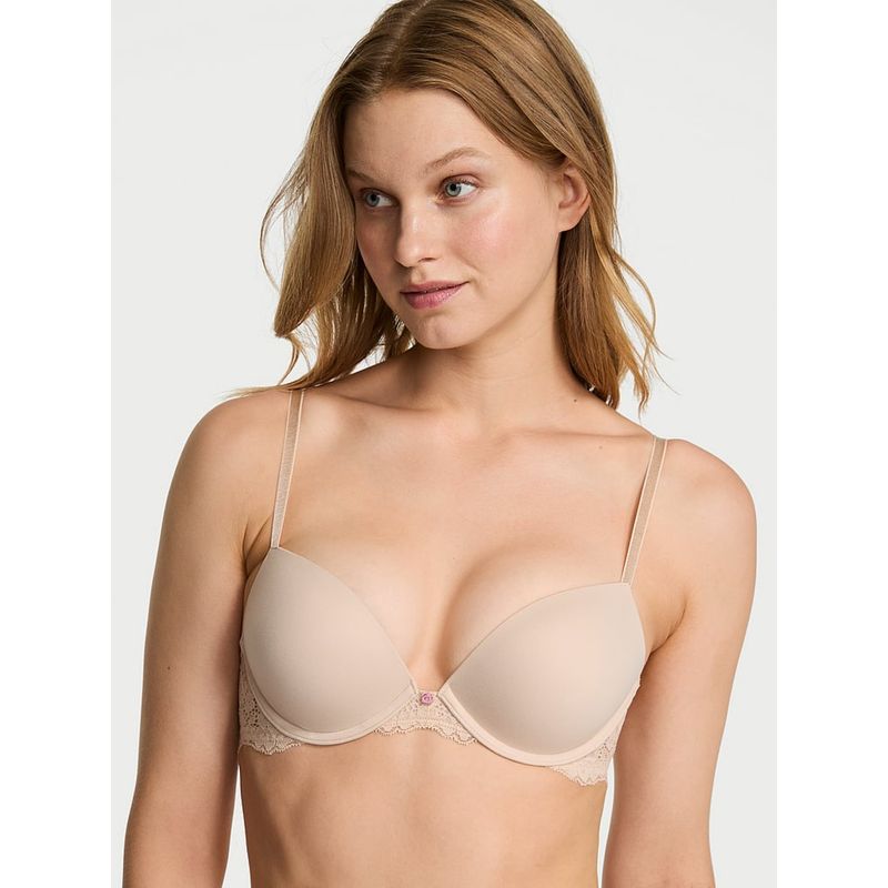 Victoria's Secret Dream Angels Smooth And Lace Push-Up Bra Beige (38D)