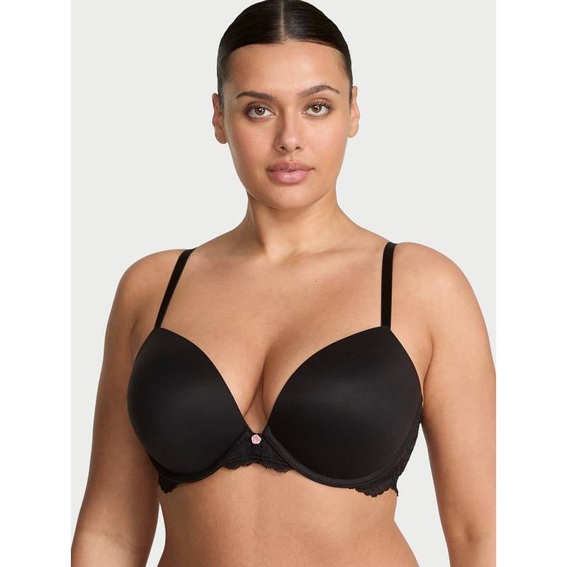 Victoria's Secret Dream Angels Smooth And Lace Push-Up Bra Black (38B)