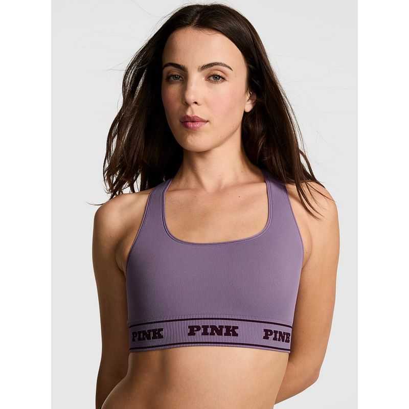Victoria's Secret Pink Seamless Reversible Sports Bra Purple (L)