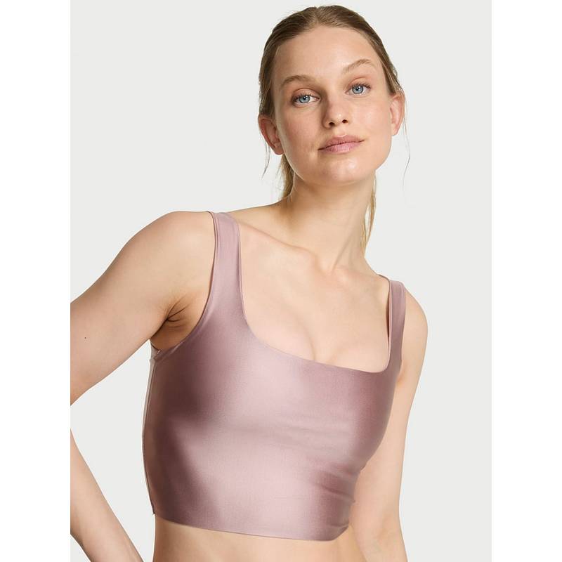 Victoria's Secret Vsx Glossy tech Square-Neck Bra Top Red (XS)