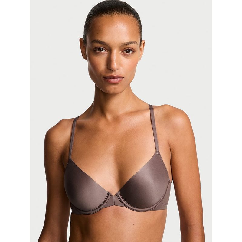 Victoria's Secret Secret Front-Close Ultra Lightly Lined Racerback Demi Bra Grey (34DD)