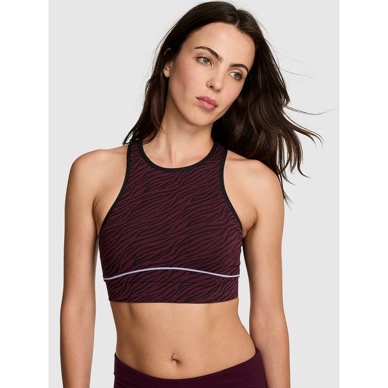 Victoria's Secret Pink Seamless Contour High-Neck Sports Bra Purple (XS)