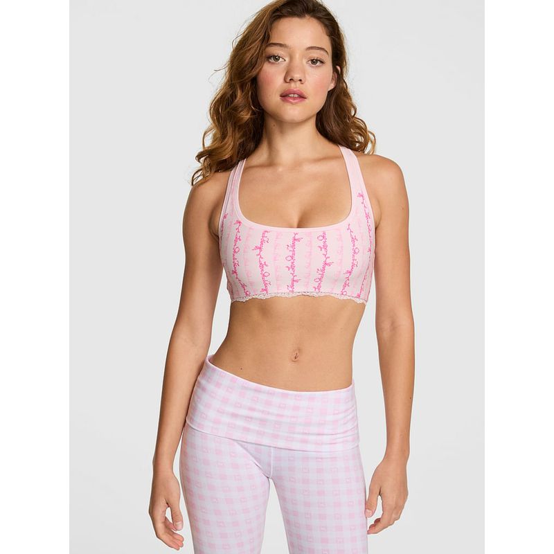 Victoria's Secret Pink X Loveshackfancy Cotton Racerback Bralette Pink (S)
