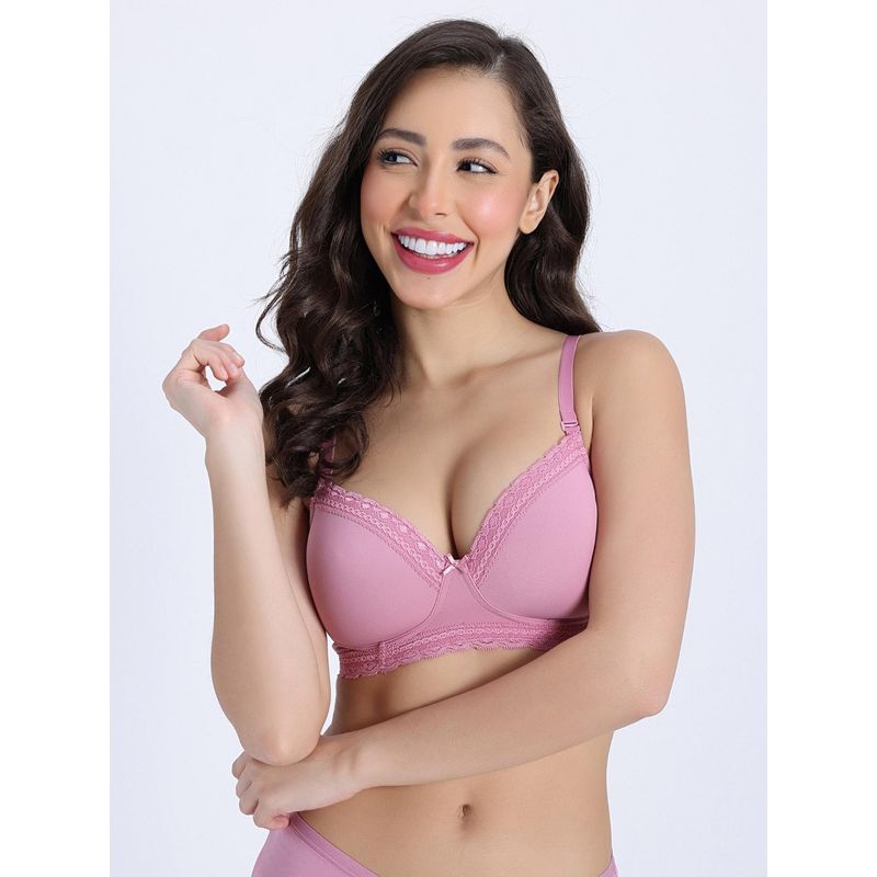 Zivame Padded Non Wired 3/4Th Coverage T-Shirt Bra - Polignac (34D)