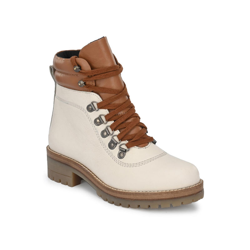 Delize White Womens Derby Boots (EURO 36)