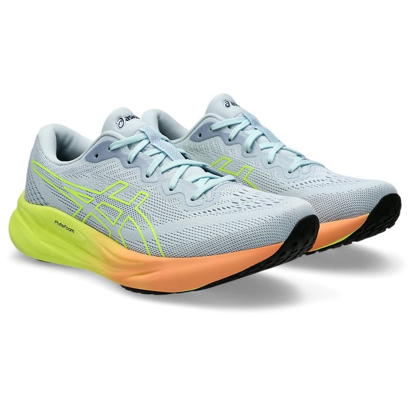 ASICS Women Gel-Pulse 15 Cool Grey/Safety Yellow Running Shoes (UK 10)