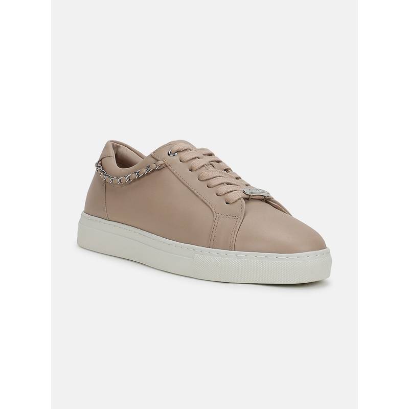 Guess Women Beige Lace-Up Sneakers (UK 4)
