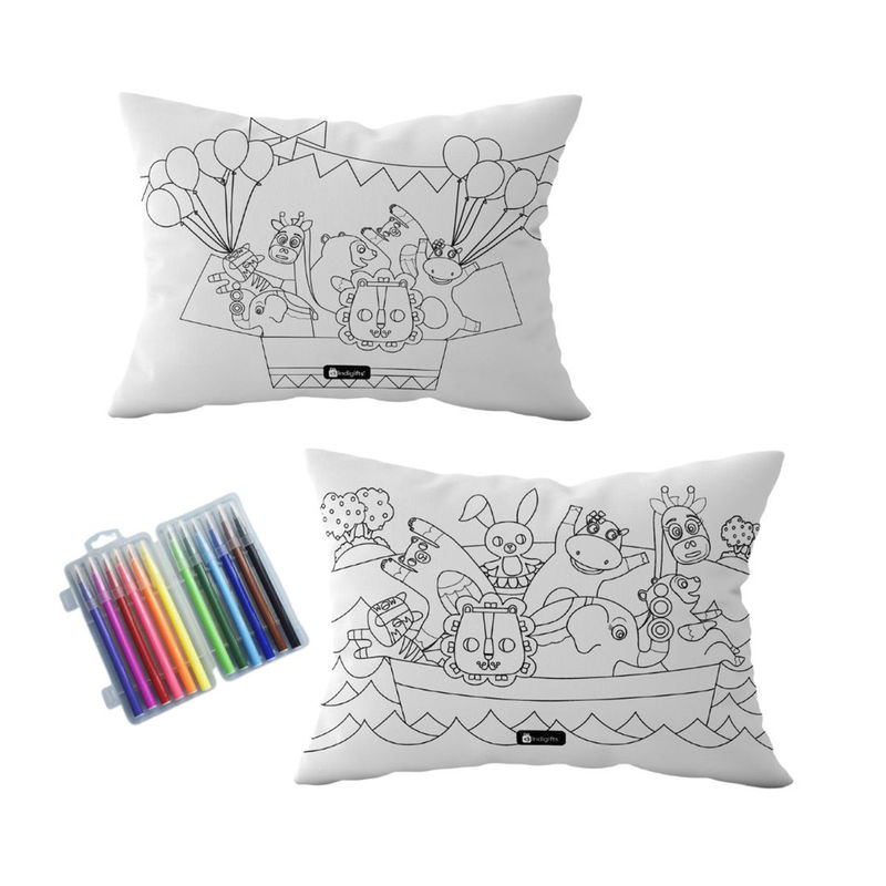 Buy Indigifts 2 Magic Reusable Pillow & 12 Diffrent Colors Set for Kids