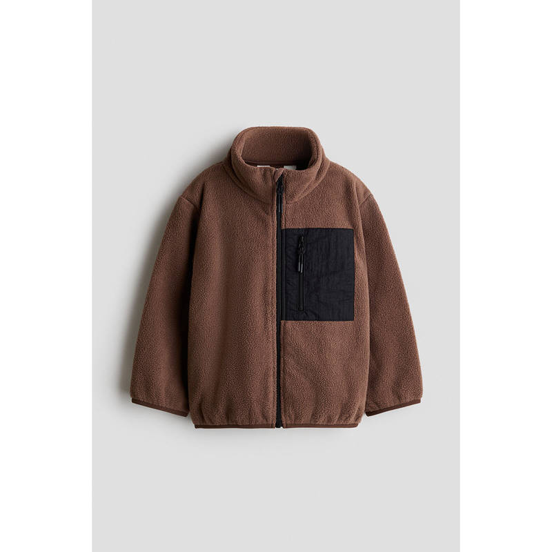 H&M Girls Brown Fleece Jacket (1.5-2 Years)