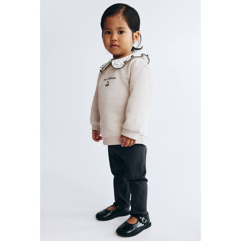 H&M Girls Beige 2-Piece Top and Leggings (4-6 Months)