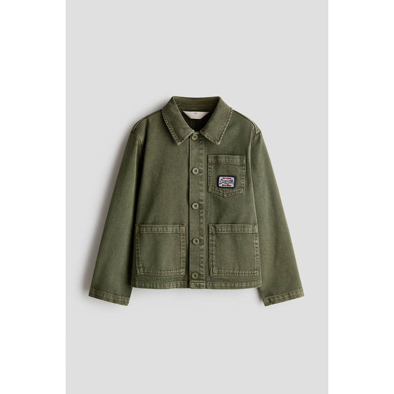 H&M Boys Green Cotton Twill Overshirt (9-10 Years)
