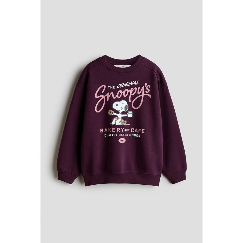 H&M Girls Purple Printed Brushed-Inside Sweatshirt (10-12 Years)