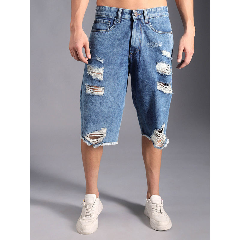 High Star Men Summer Cotton Regular Fit Mid-Rise Knee Length Regular Shorts (28)