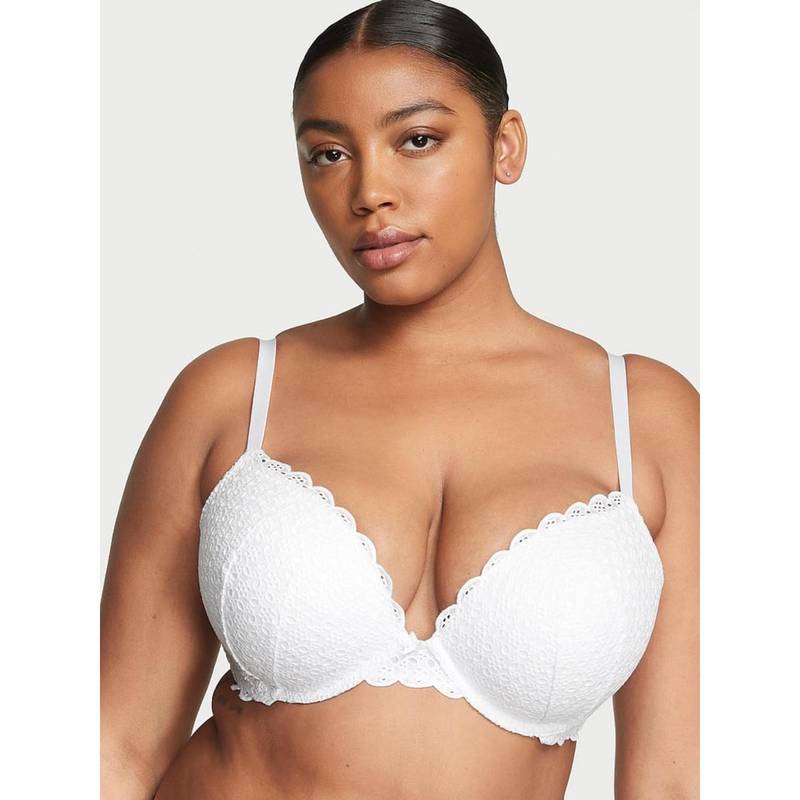 Victoria's Secret Dream Angels Eyelet Lace Push-Up Bra White (32B)