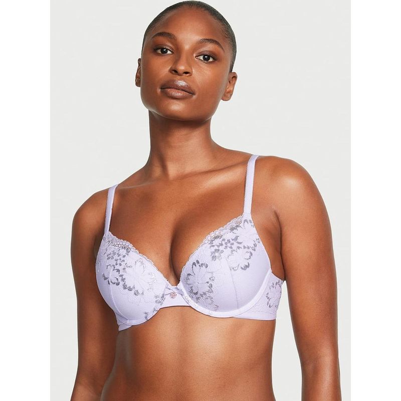 Victoria's Secret Lace Push-Up Perfect Shape Bra Purple (36DD)