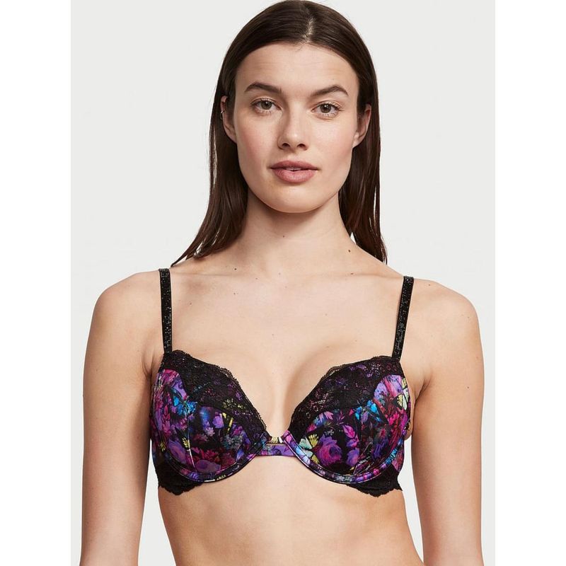 Victoria's Secret Very Sexy Shine Strap Lace Trim Push-Up Bra Multi-Color (34A)