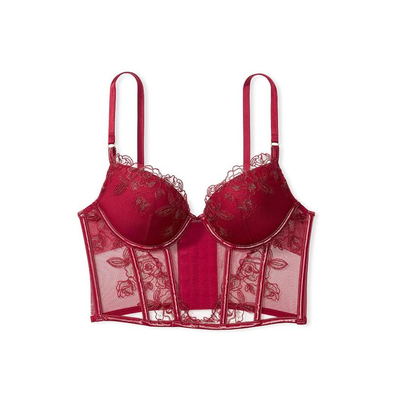 Victoria's Secret Very Sexy Midnight Affair Embroidery Bralette Bra Red (34D)