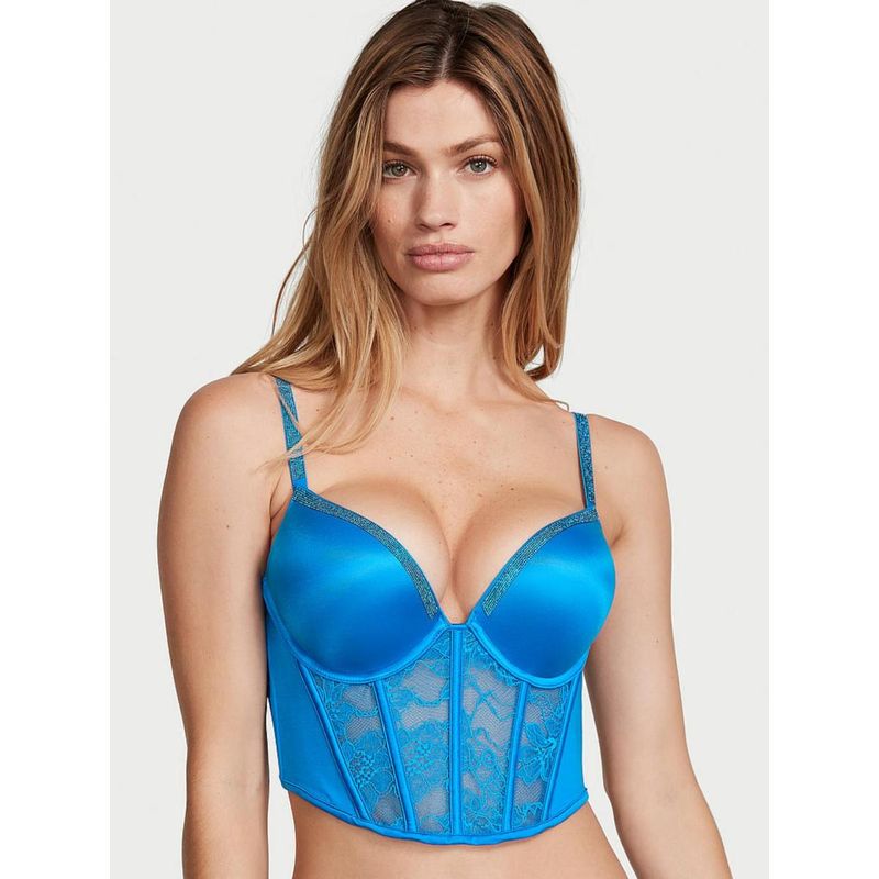 Victoria's Secret Very Sexy Bombshell Shine Strap Bralette Bra Blue (32C)